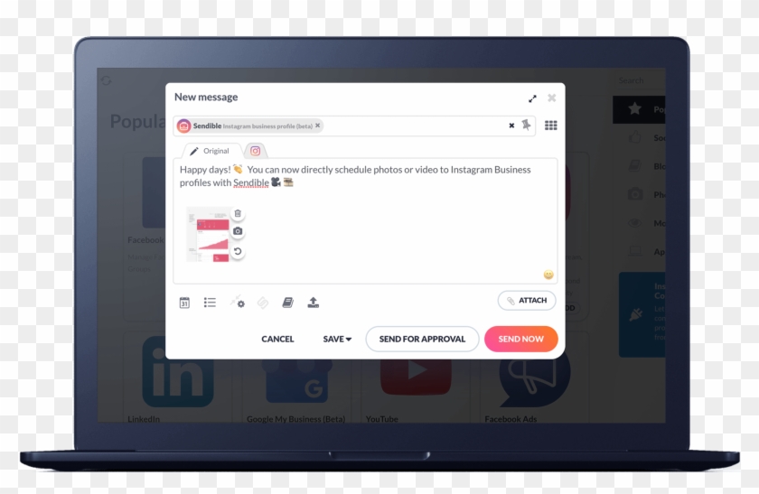 Instagram In Compose Box - Utility Software Clipart