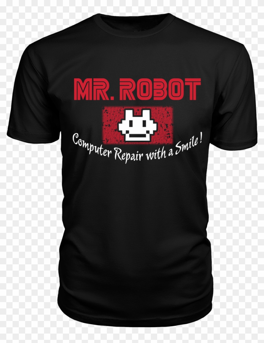 Robot Logo Computer Repair With A Smile Tee - Mother Of Frenchies T Shirt Clipart #4395714