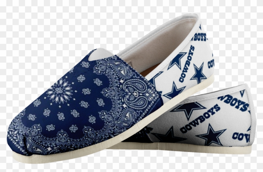Customized Dallas Cowboys Navy Bandana Design Print - Slip-on Shoe Clipart