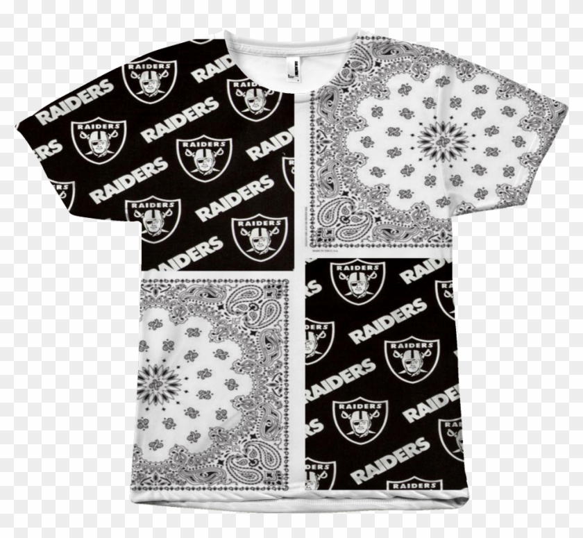 Customized La Raiders Medium White Bandana Design Print - Monochrome Clipart #4396045