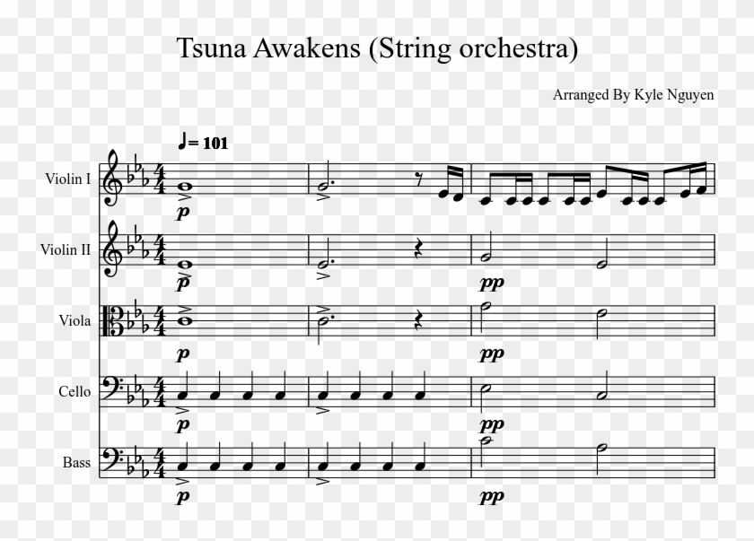 Tsuna Awakens Sheet Music Composed By Arranged By Kyle - Tsuna Awakens Violin Sheet Clipart #4396068