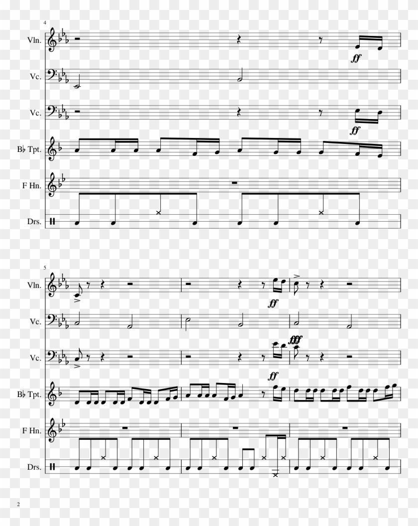 Tsuna Awakens Sheet Music Composed By Toshihiko Sahashi - Jesus Tens A Palma Da Vitória Partitura Clipart #4396225