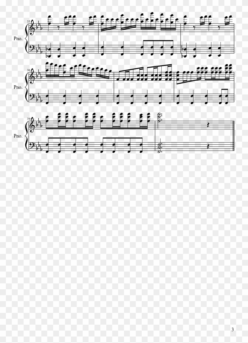 Tsuna Awakens Sheet Music 3 Of 3 Pages - Medal Of Honor Partitura Clipart