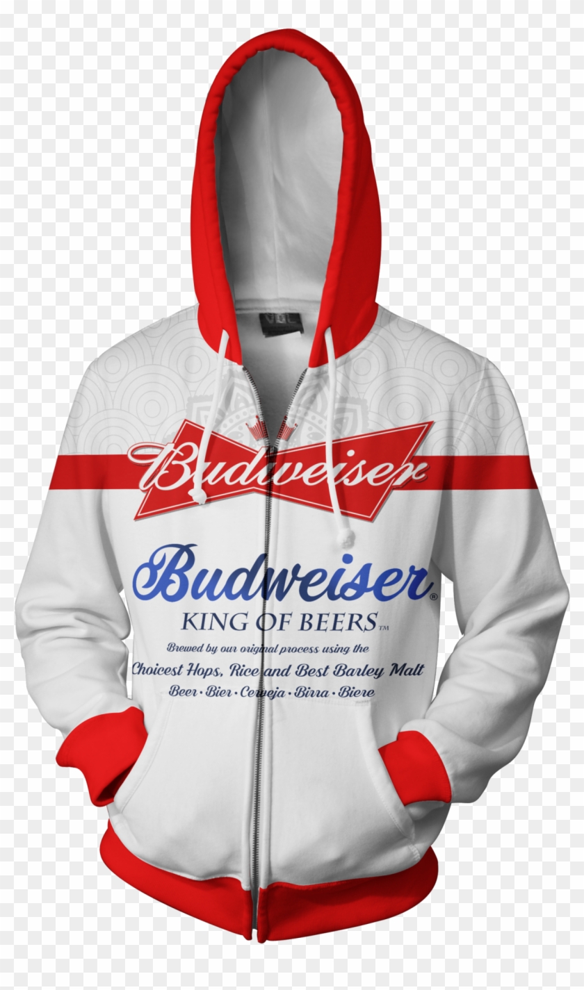 Budweiser Beer Sh497 Zip Hoodie - Mickey Mouse Hoodies For Men Clipart #4396777