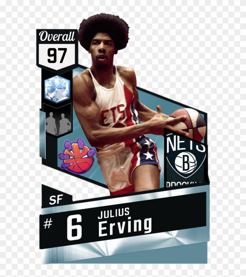 '72 Julius Erving Myteam Diamond Card - 99 Lebron James 2k18 Clipart