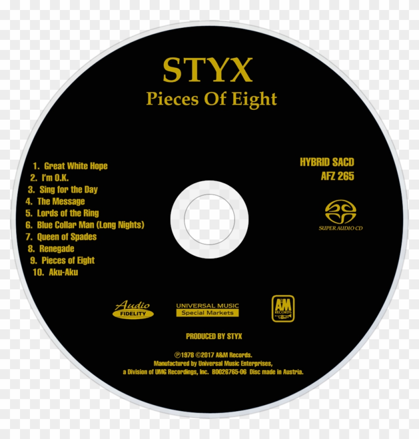 Styx Pieces Of Eight Cd Disc Image - Social Flight Clipart