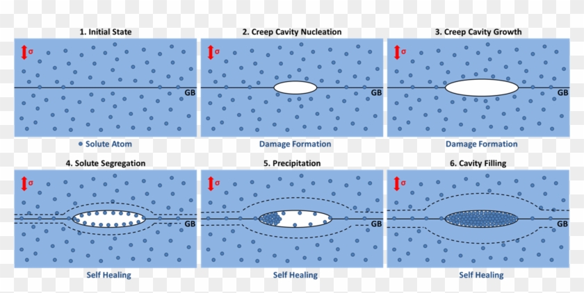 Schematic Overview Of The Damage And Self-healing Mechanisms - Self Healing Metal Clipart