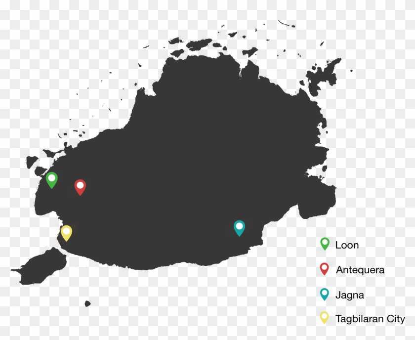 Bohol Map Design Clipart