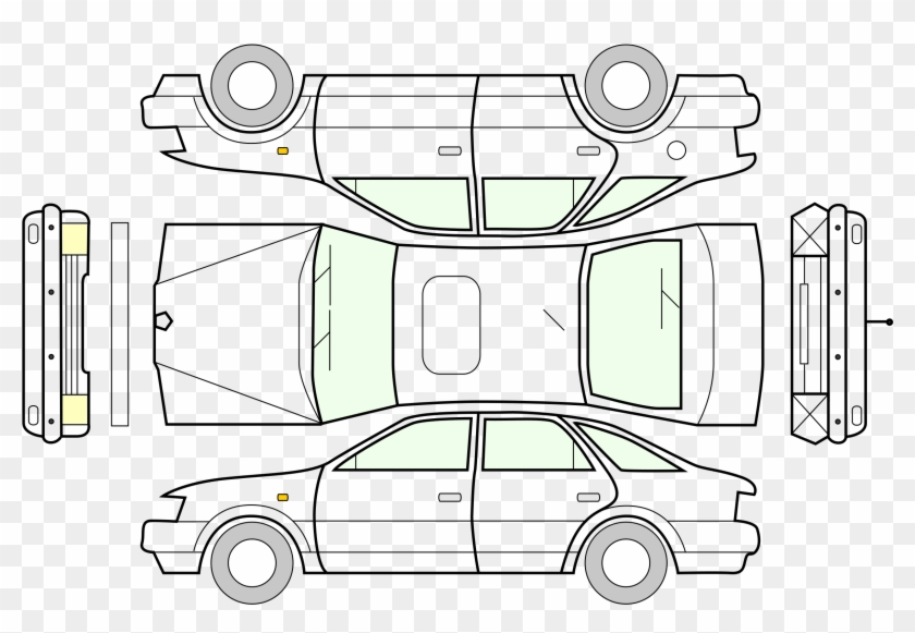 Ecu In Car , Png Download - Cut Out Car Template Clipart #4399252