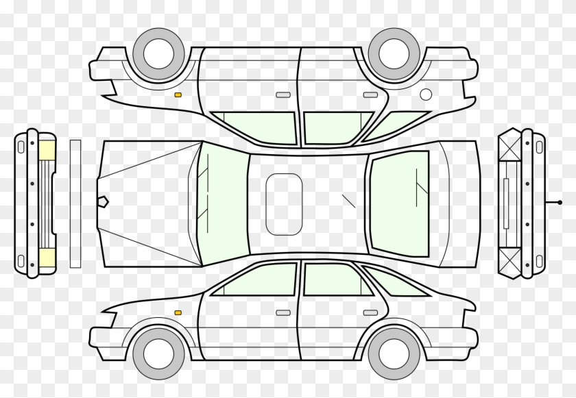 Ecu In Car , Png Download - Cut Out Car Template Clipart