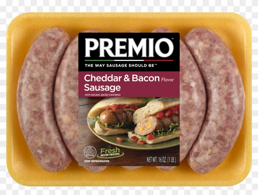 Premio Cheddar & Bacon Sausage - Premio Food Clipart #4399692