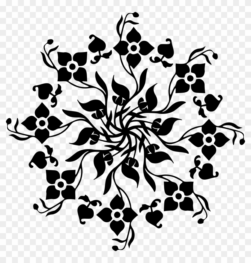 Black And White Snowflake Schema Crystallization Ice - Flores Negras Png Clipart