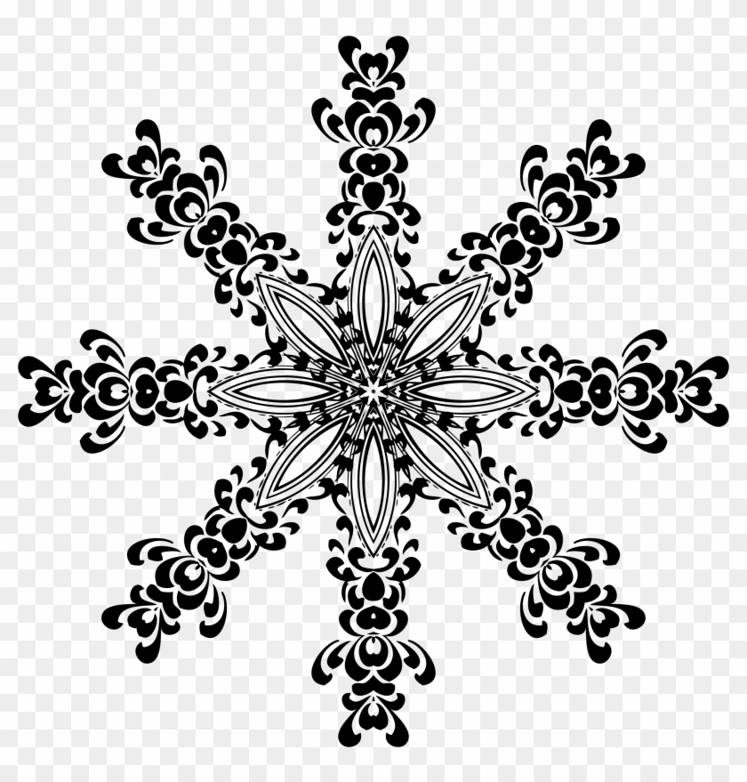Big Image - Floco De Neve Preto E Branco Clipart #440617