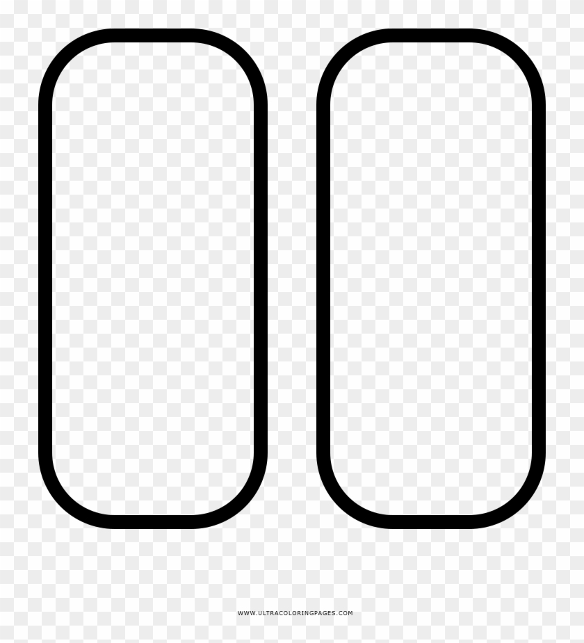 Pause Button Coloring Page Clipart