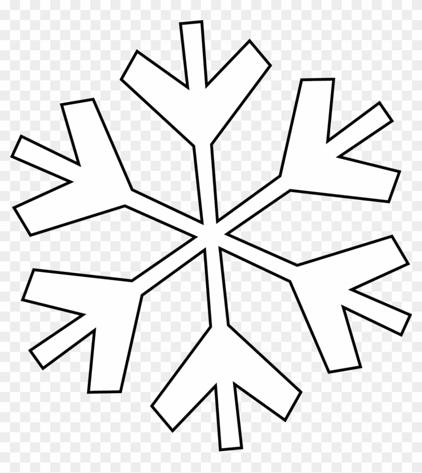 Snowflake Black And White - Simple Snowflake Clipart Black And White - Png Download #440702