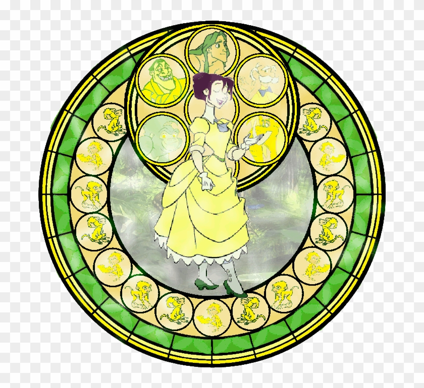 Kingdom Hearts Heart Png - Kingdom Hearts Princess Stained Glass Clipart #441069