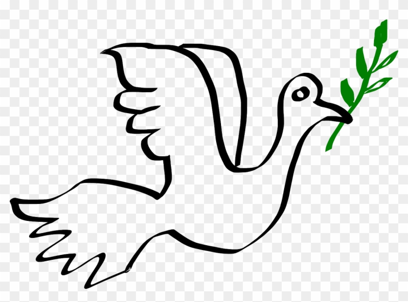 Dove Clipart Twig - Peaceful Clipart - Png Download