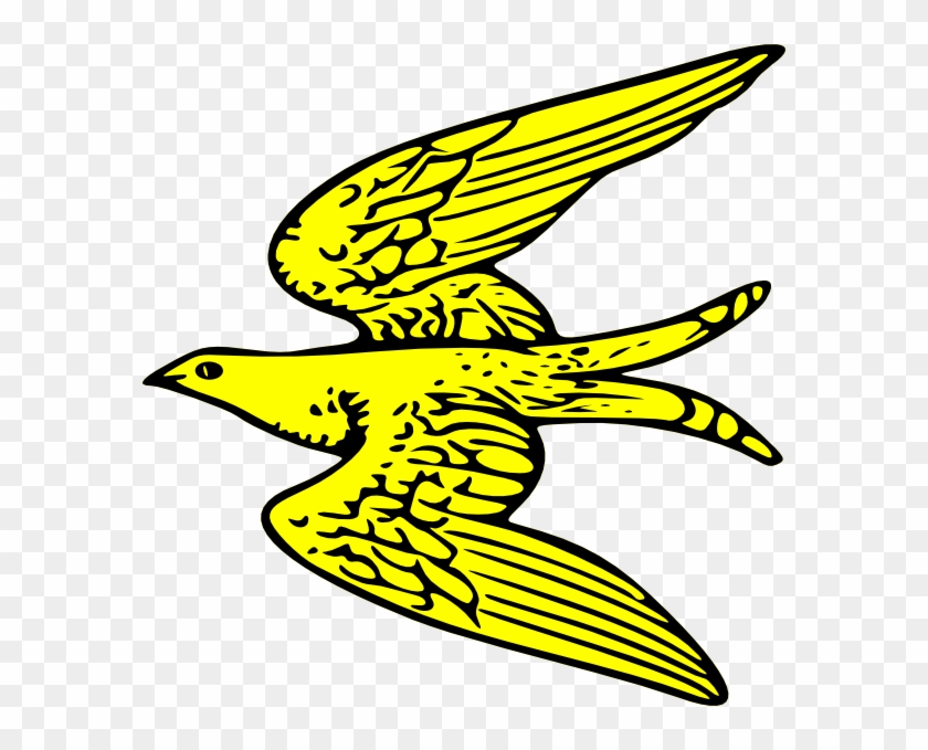 Flying Yellow Bird Svg Clip Arts 582 X 599 Px - Png Download #441247