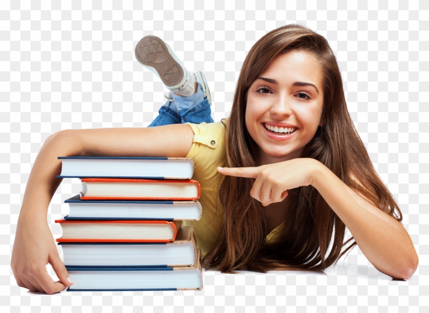 4315 X 3095 36 - Girl With Books Png Clipart