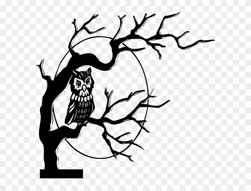 Free Download Of - Owl On A Branch Drawing Clipart