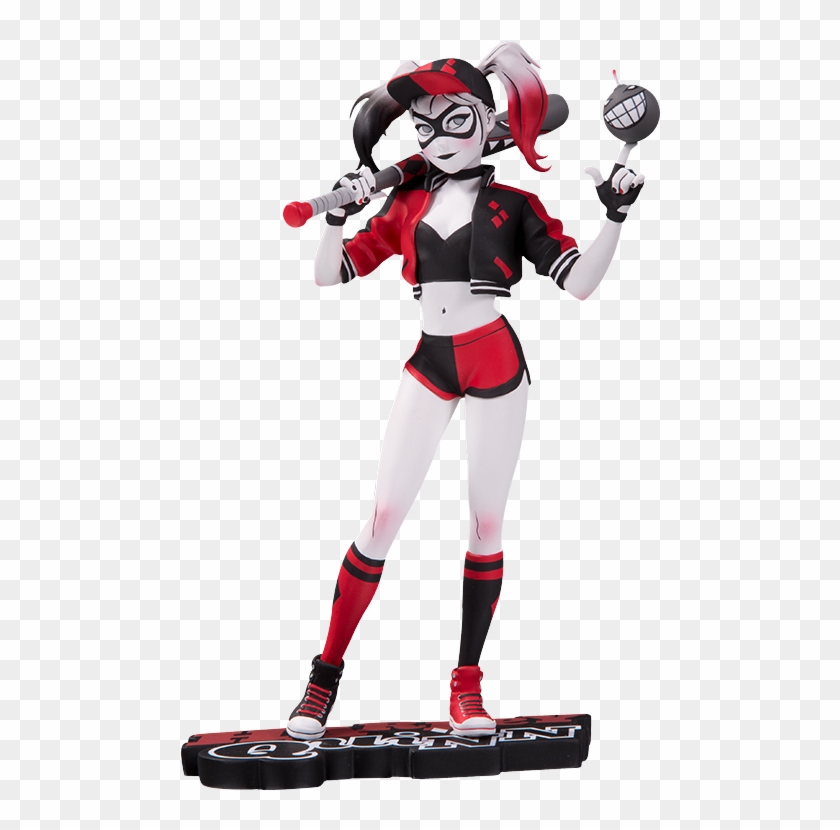 About The Mingjue Helen Chen Harley Quinn Statue - Harley Quinn Red White And Black Statue Clipart #442378