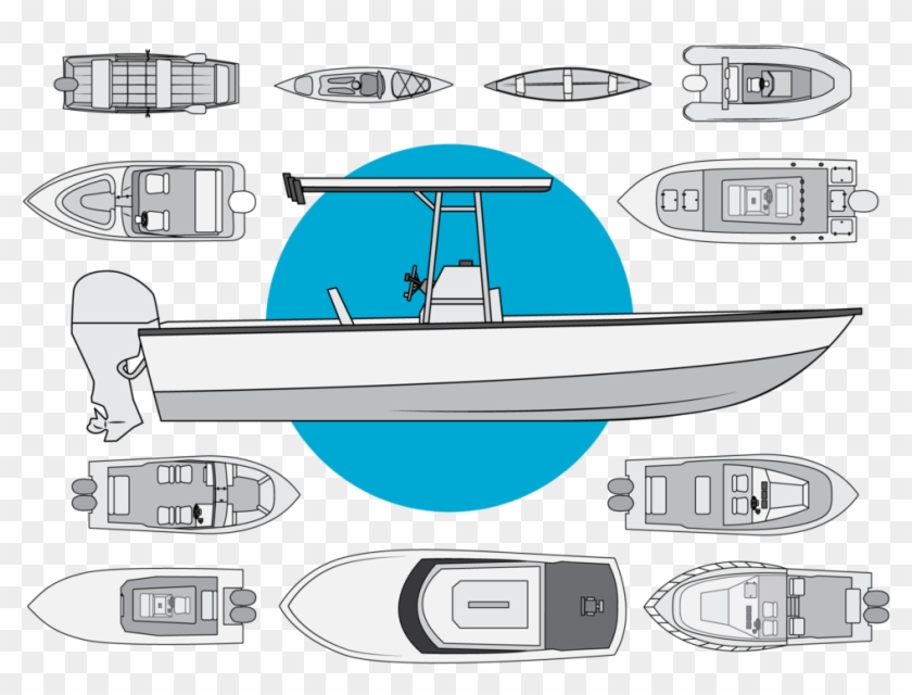 Types Of Fishing Boats - Dinghy Clipart #443200