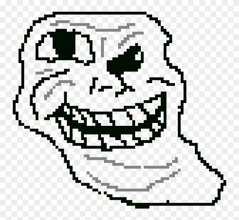 Troll Face Pixel Art Grid Small