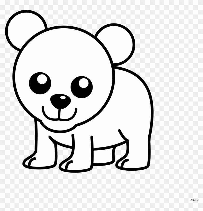 Baby Polar Bear Clip Art - Small Polar Bear Drawing - Png Download