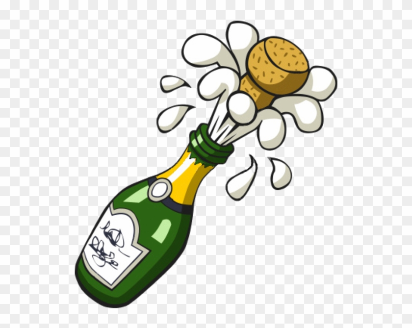 Ist Popping Champagne Bottle Free Images At Vector - Happy Birthday New Years Baby Clipart #443969