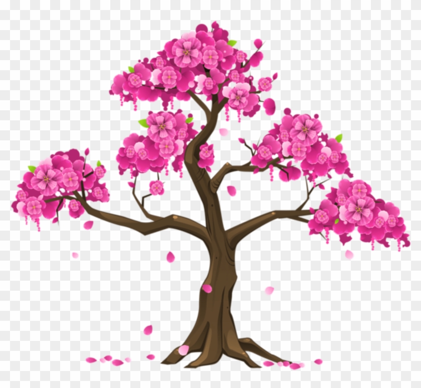 Pink Tree Png Clipart Image - Cherry Blossom Tree Clipart Transparent Png #444362
