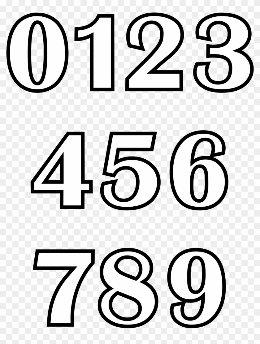 White Numbers Png - Numbers Colouring Pages Clipart