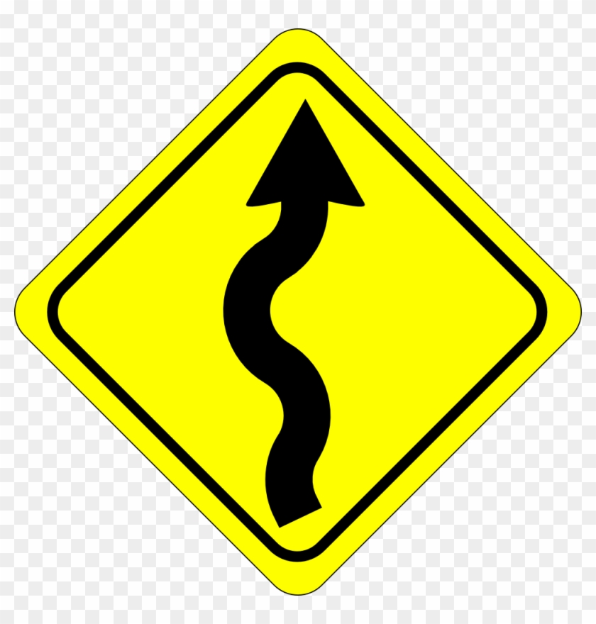 Street Sign Cliparts - Curvy Road Ahead Sign - Png Download