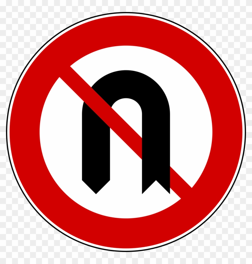 Fileitalian Traffic Signs Old Divieto Di Inversione - Traffic Sign Clipart #445816