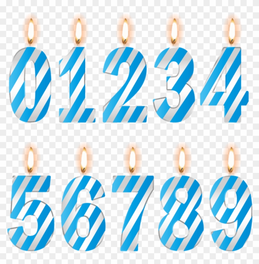 Free Png Download Numbers Birthday Candles Blue Png - Numbered Birthday Candles Clipart Transparent Png
