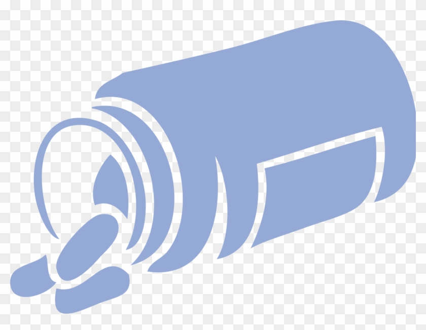 Blue Pill Container Spilled Icon - Prescription Drug Icon Clipart #446083