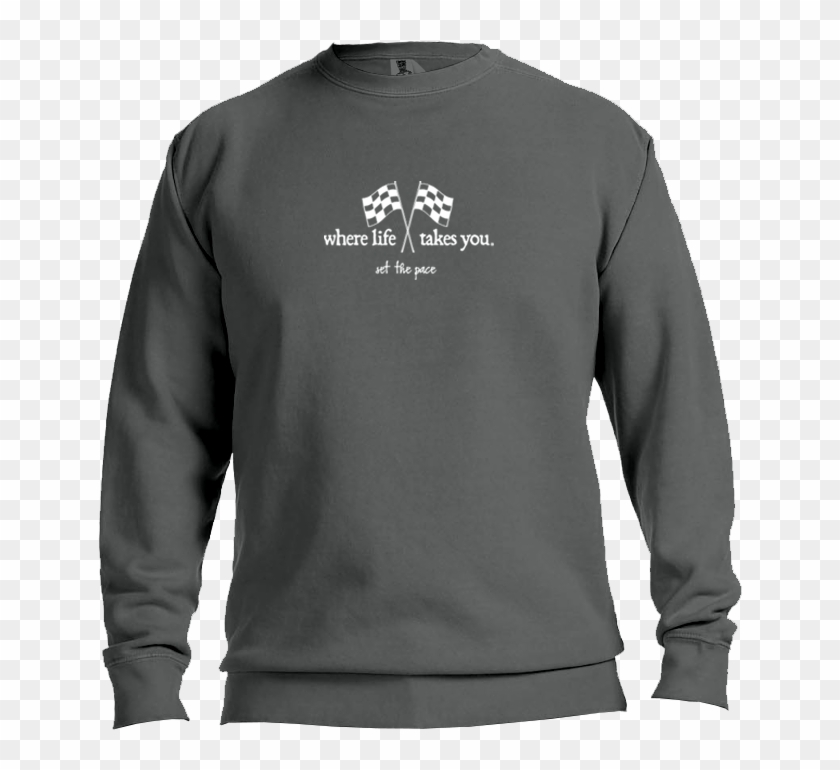 Wlty Checkered Flag "set The Pace" Adult Crewneck Sweatshirt - Comfort Color Clemson Sweatshirt Clipart