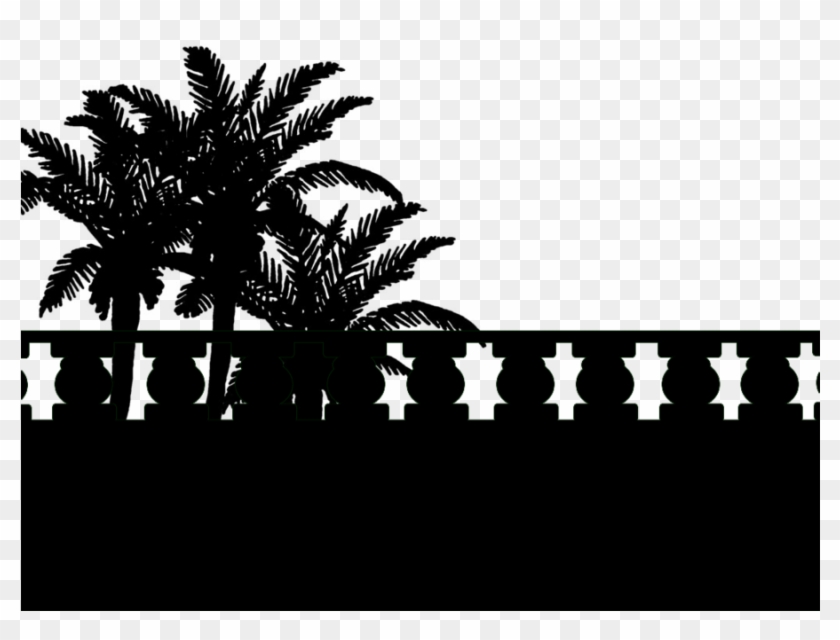Palm Tree Silhouette Png - Silhouette Palm Trees Black Background Clipart