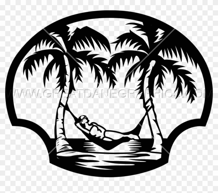 Hammock Drawing Palm Tree - Palm Tree Hammock Png Clipart