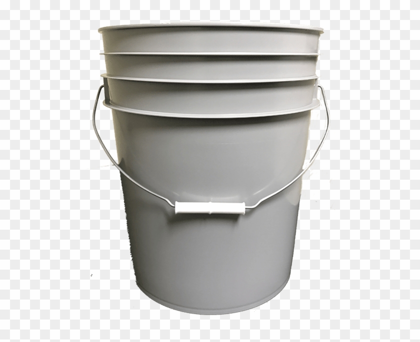 5 Gallon Round Plastic Bucket Grey - Fence Clipart