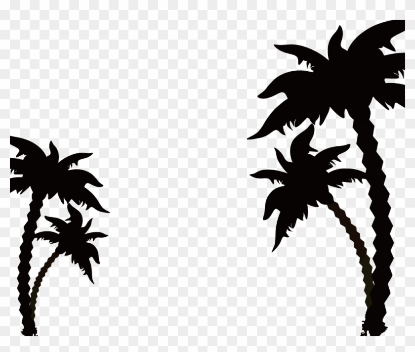 Palm Tree Silhouette, Vector Graphic - Coconut Tree Silhouette Vector Png Clipart