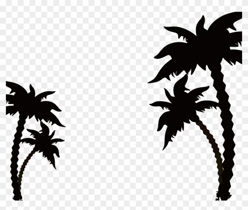 Palm Tree Silhouette, Vector Graphic - Coconut Tree Silhouette Vector Png Clipart #447532