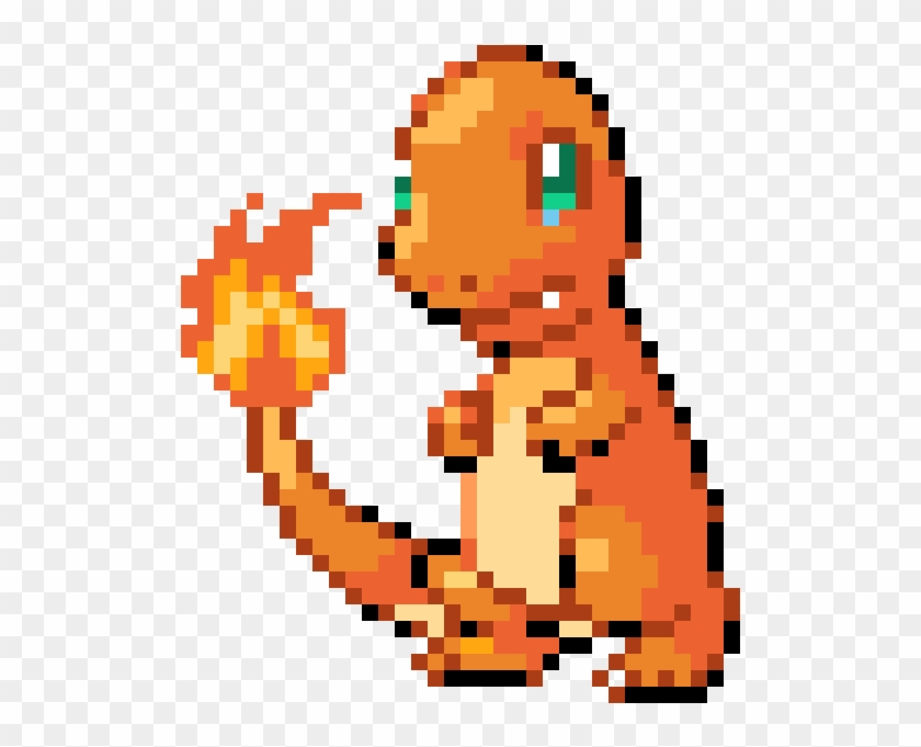 Charmander - Pixel Art Pokemon Facile Clipart