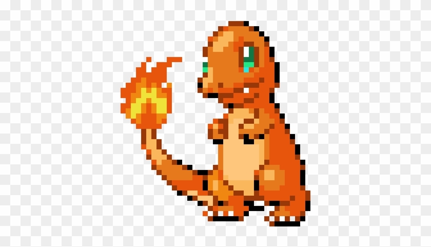 Charmander - Pixel Art Pokemon Facile Clipart