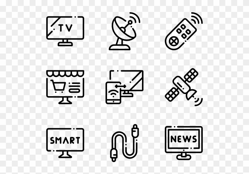 Television - White Png Icons Clipart