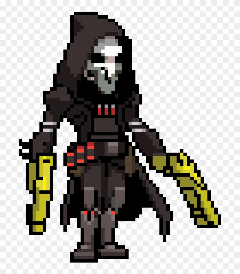 Reaper Pixel With Golden Gun's - Overwatch Reaper Pixel Art Clipart #449525