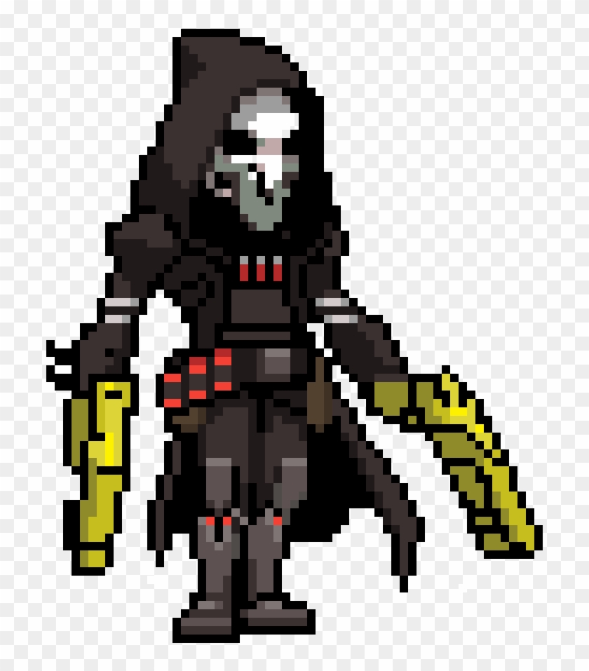 Reaper Pixel With Golden Gun's - Overwatch Reaper Pixel Art Clipart