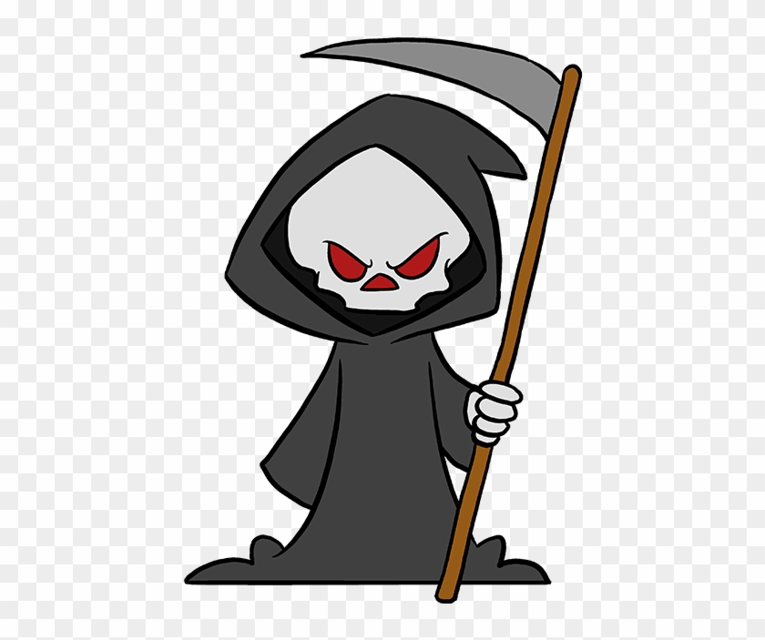Reaper Clipart Hand Drawn - Grim Reaper Easy To Draw - Png Download