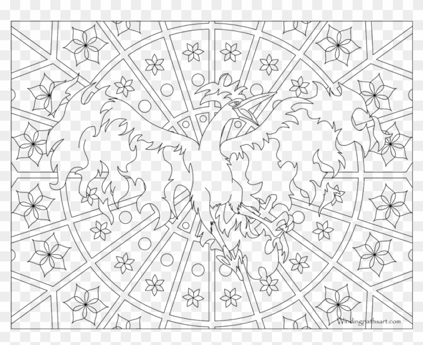 Adult Pokemon Coloring Page Moltres - Advanced Pokemon Coloring Pages Clipart #449804