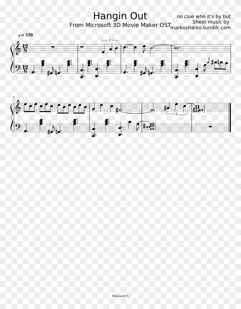 Hangin Out - Sheet Music Clipart