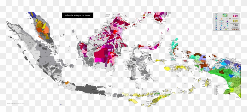 Linguistic Map Of Indonesia [5344 X 2187] - Map Of Languages In Indonesia Clipart #4400410